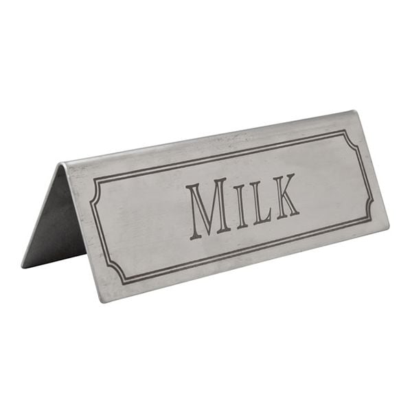 Stainless Steel Milk Sign
