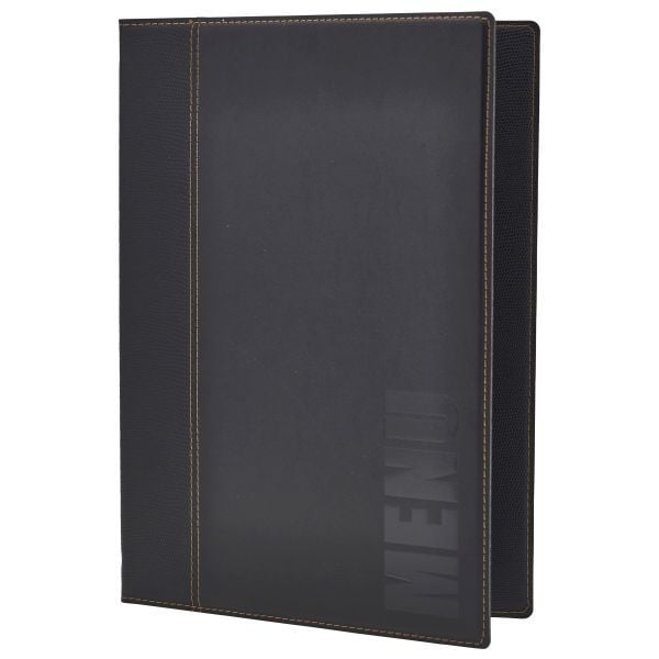 GenWare Contemporary 4 Page Menu Holder - A4 - Black