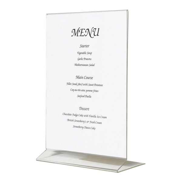 GenWare Acrylic Free Standing Menu Holder - A5