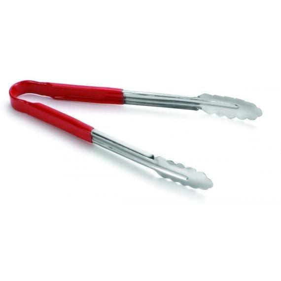 Stainless Steel Utility Tongs - 12" - Red