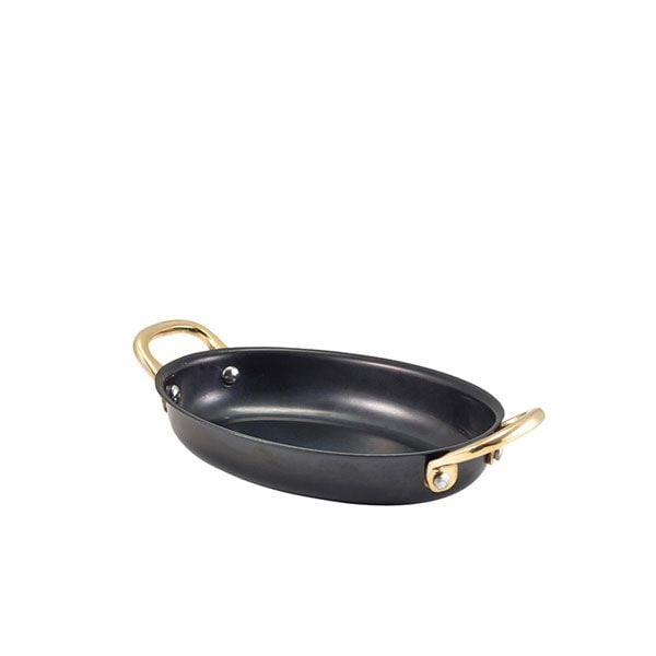GenWare Vintage Steel Oval Dishes - 16.5cm x 12.5cm - Black