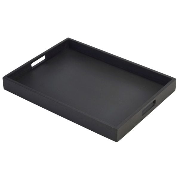 Acacia Wood Butlers Tray - Medium - Black