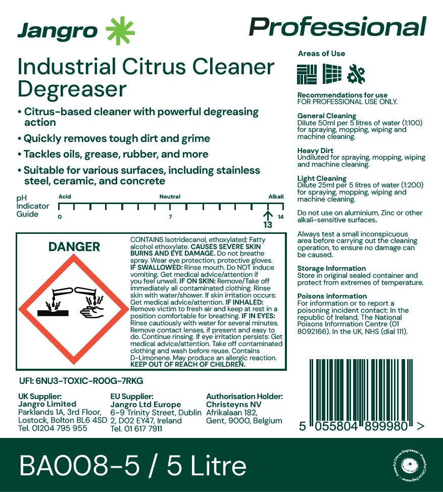 Jangro Industrial Citrus Cleaner Degreaser 5 Litre
