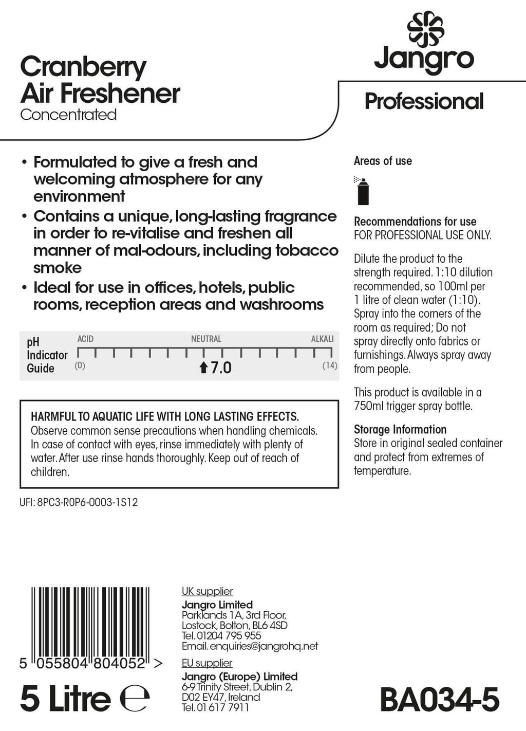 Jangro Cranberry Air Freshener - 5L