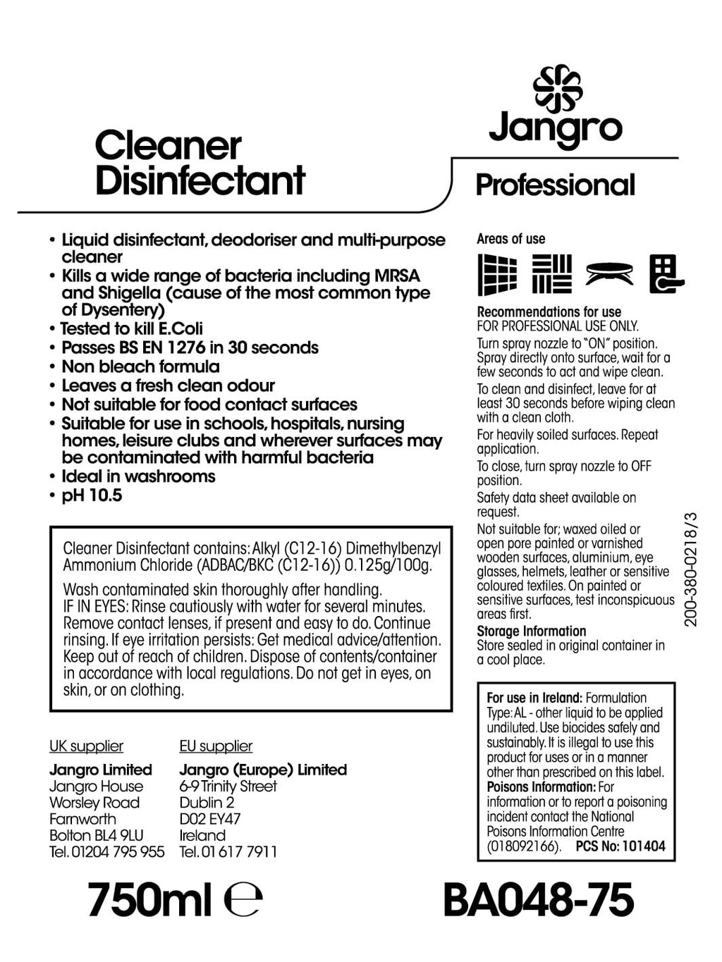 Jangro Cleaner Disinfectant - 750ml