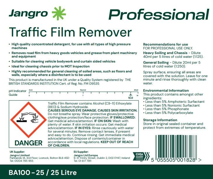 Jangro Professional Traffic Film Remover - 25L