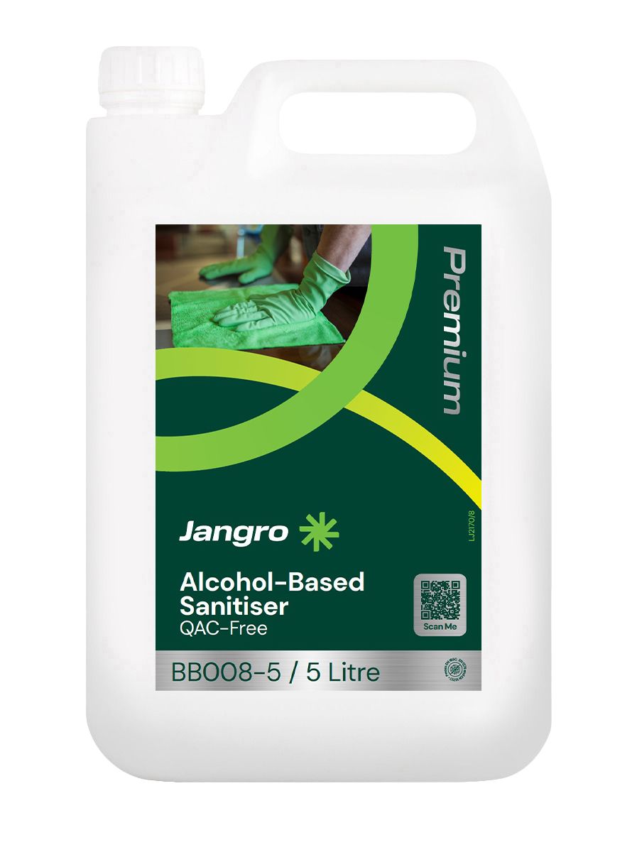 Jangro Premium Alcohol-Based Sanitiser - QAC Free - 5L