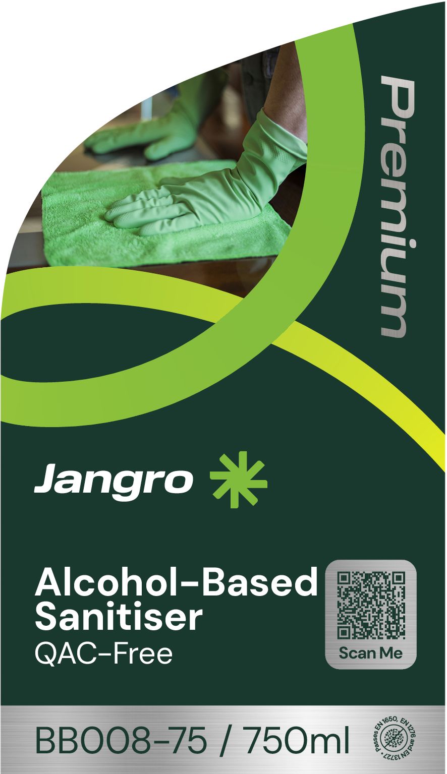 Jangro Premium Alcohol-Based Sanitiser - QAC Free - 750ml