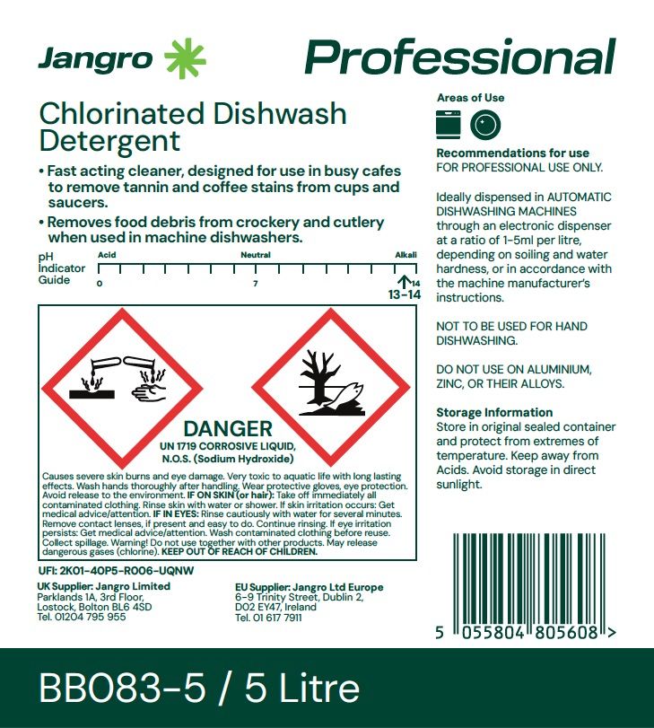 Jangro Chlorinated Dishwash Detergent 5 litre