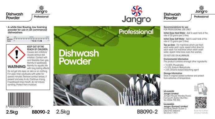Jangro Professional Dishwasher Powder - 2.5kg