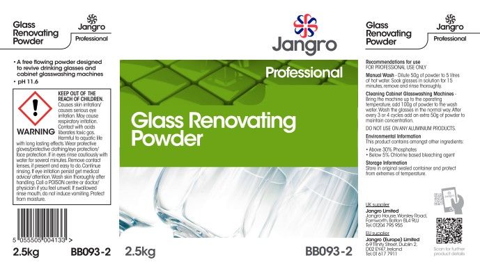 Jangro Professional Glass Renovating Powder - 2.5kg