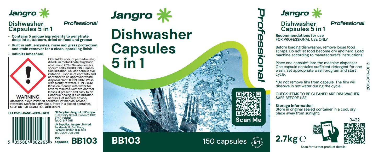 Jangro Professional Dishwasher 5-in-1 Capsules