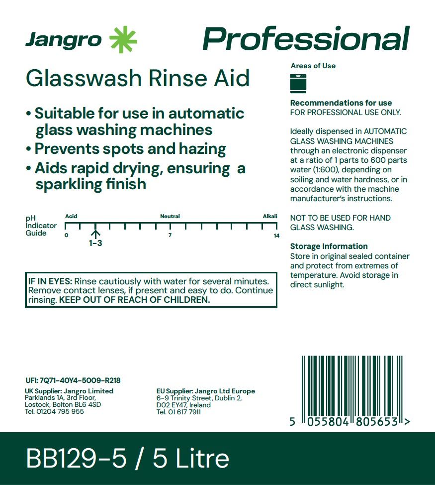 Jangro Glasswash Rinse Aid 5 litre