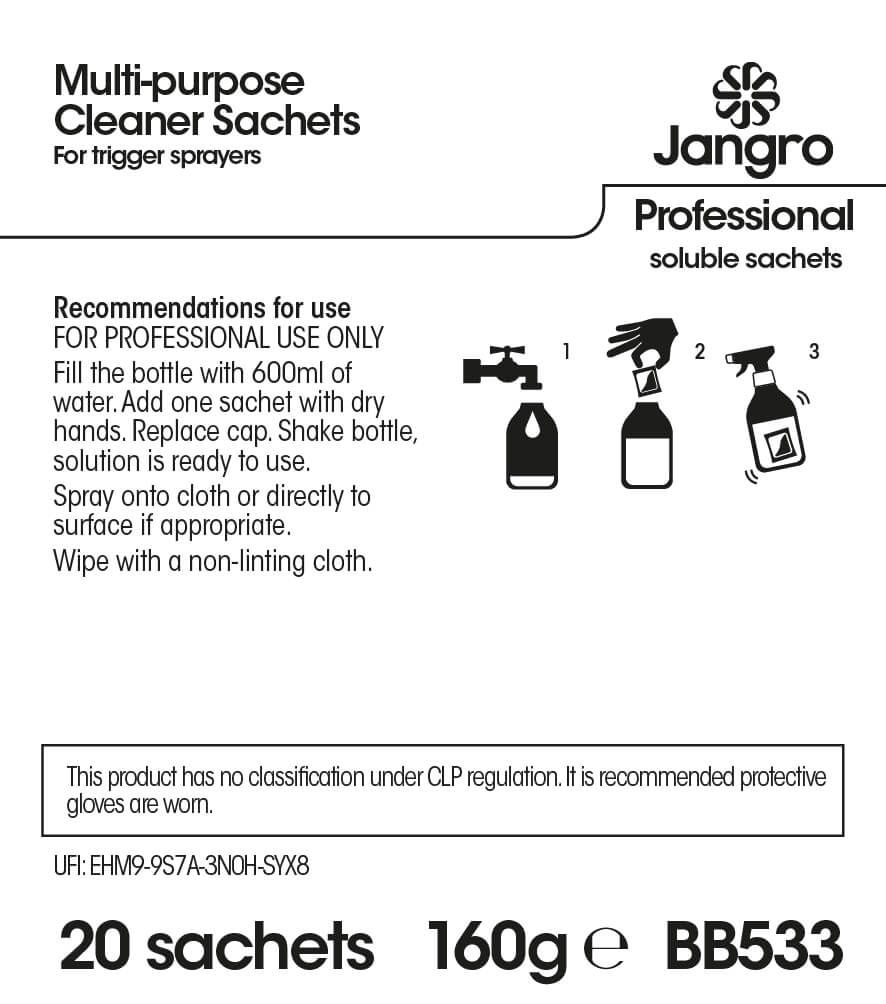 Jangro Professional Multi-Purpose Cleaner Sachets - Sprayer