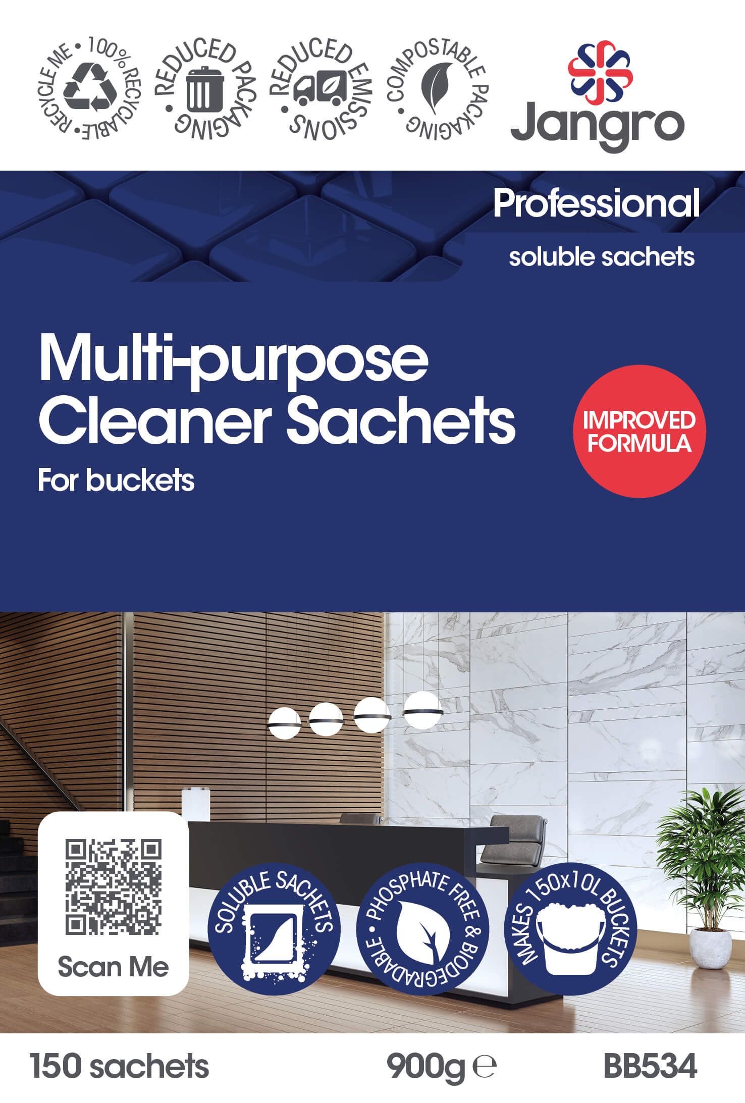 Jangro Professional Multi-Purpose Cleaner Sachets - Bucket
