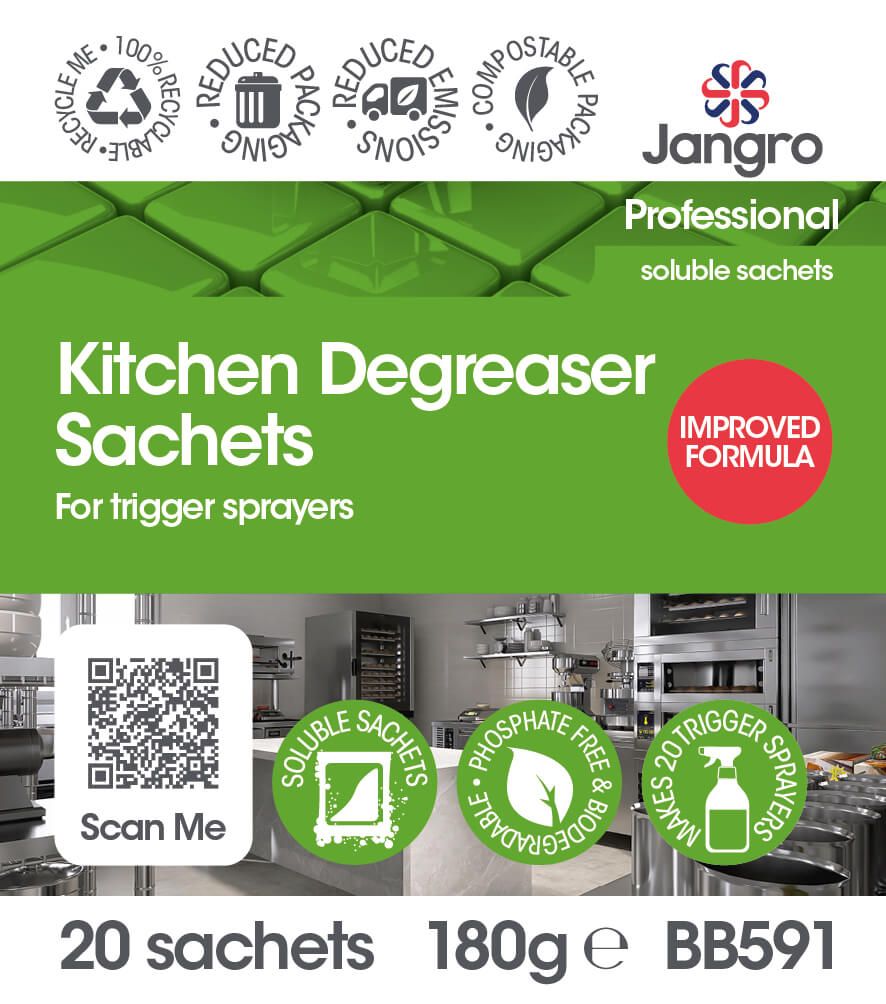 Jangro Professional Kitchen Degreaser Sachets - Sprayer