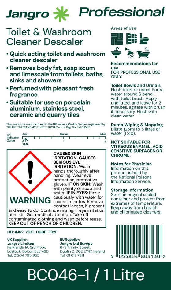 Jangro Professional Toilet and Washroom Cleaner Descaler - 1L