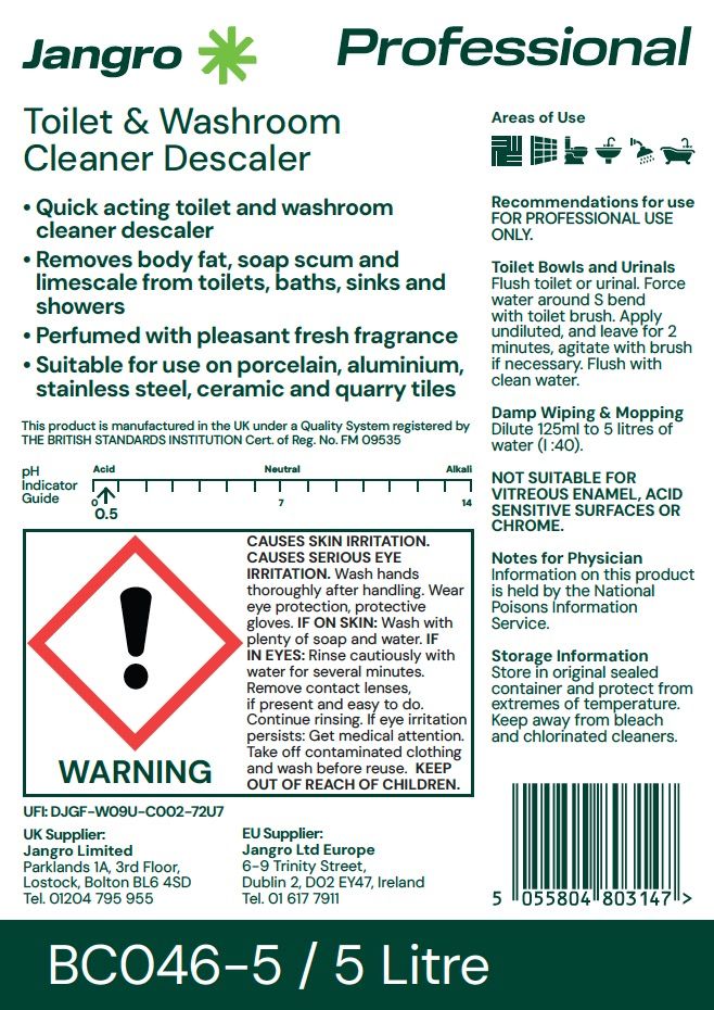 Jangro Professional Toilet and Washroom Cleaner Descaler - 5L
