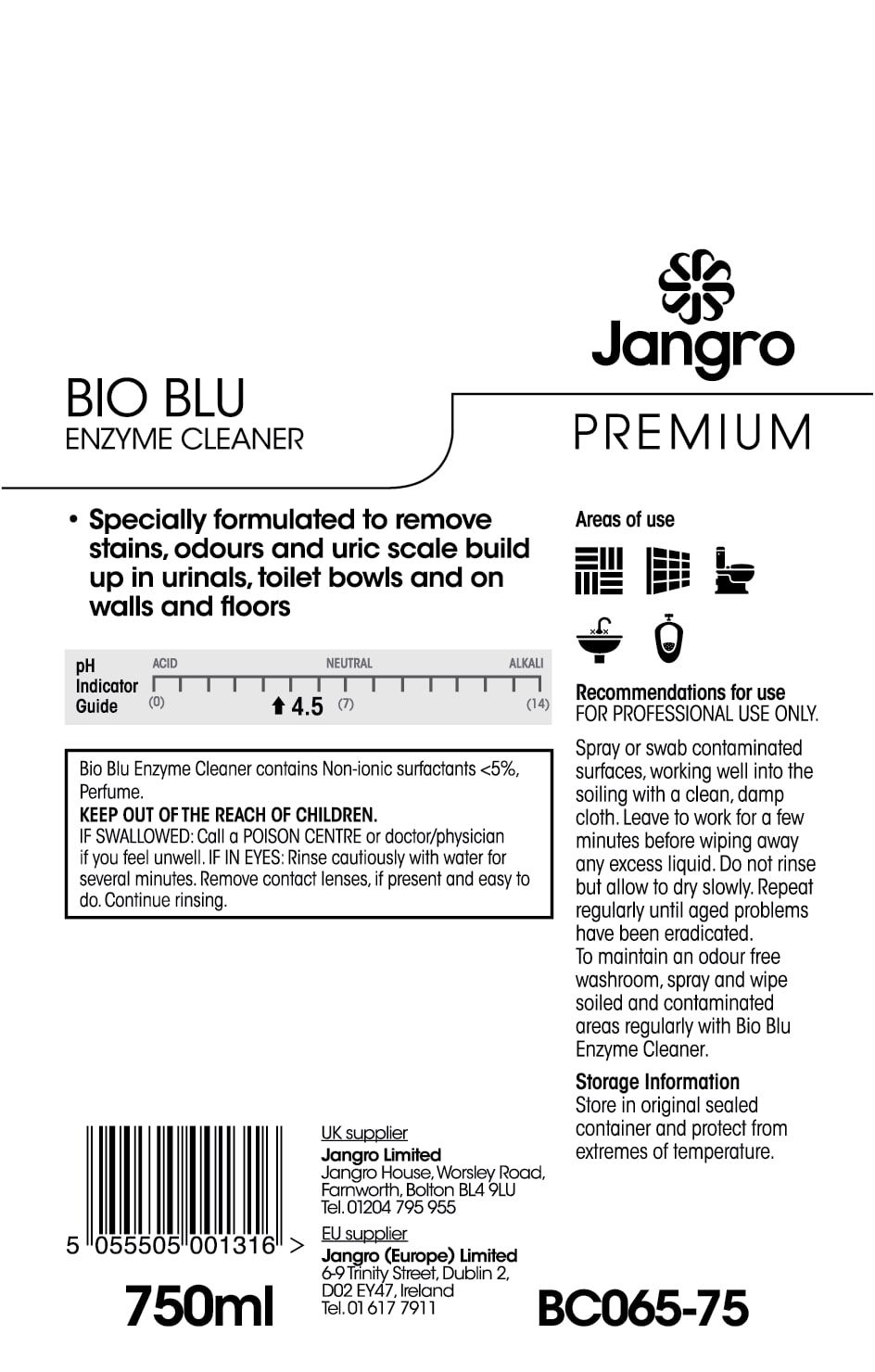 Jangro Premium Bio Blu Enzyme Cleaner - 750ml