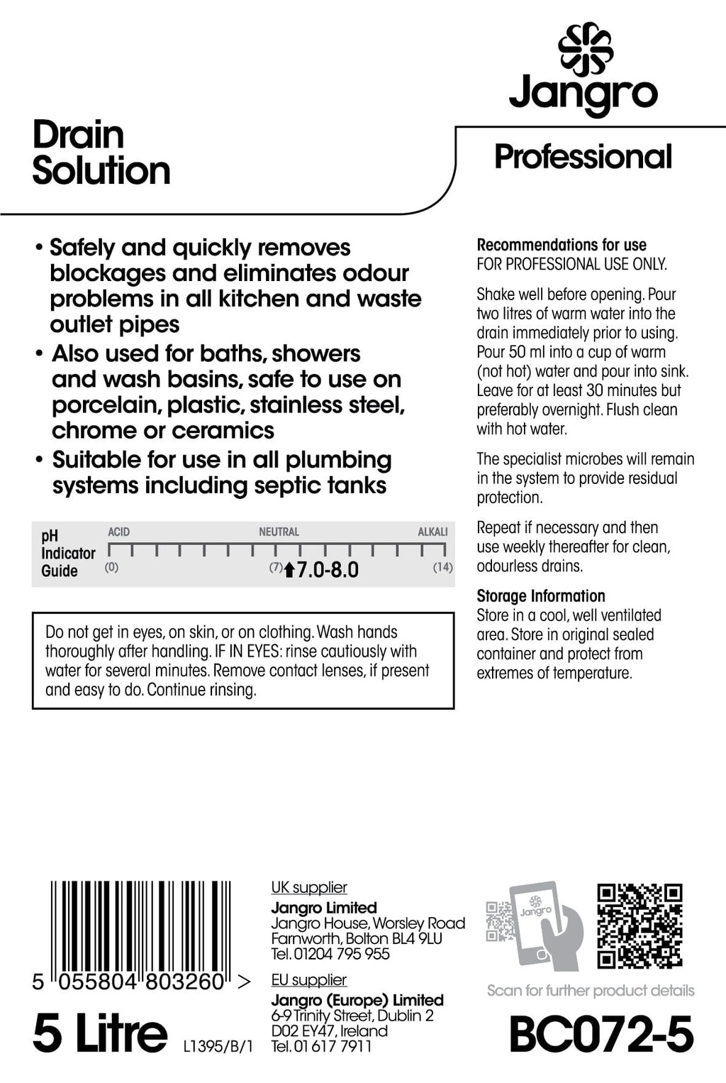 Jangro Professional Drain Solution - 5L