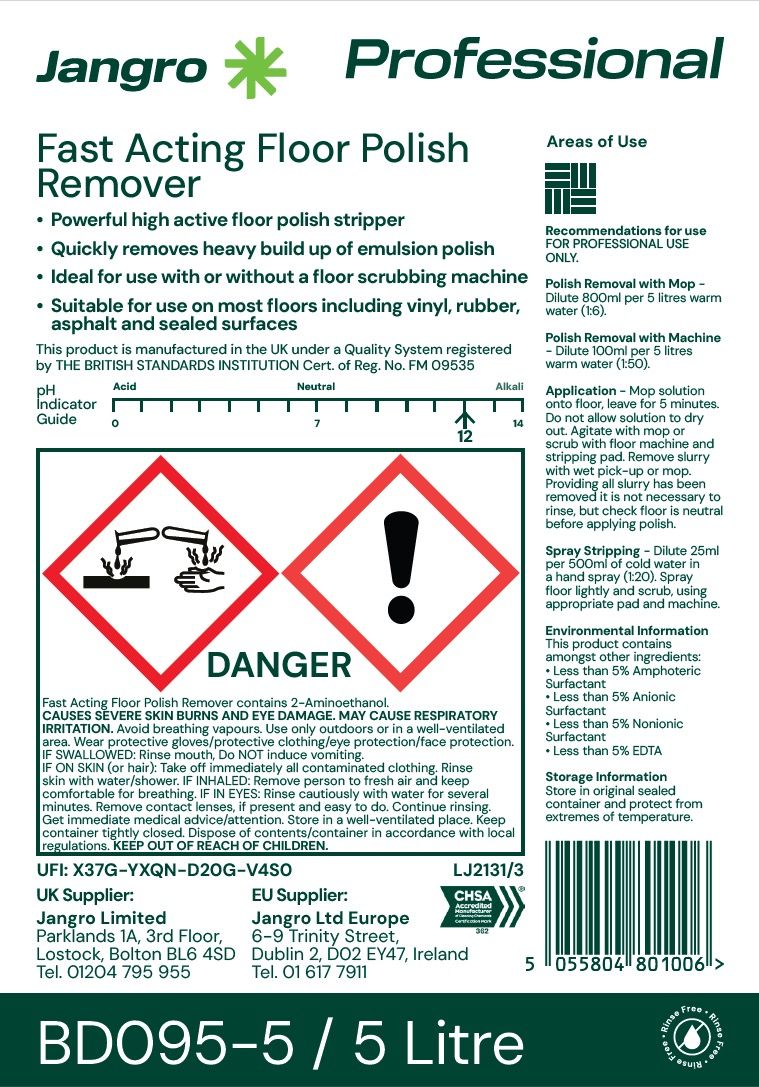 Jangro Fast Acting Floor Polish Remover - 5L
