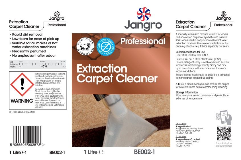 Jangro Extraction Carpet Cleaner - 1L