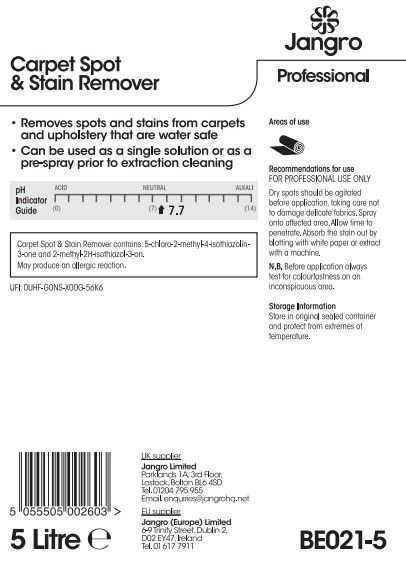 Jangro Carpet Spot and Stain Remover - 5L