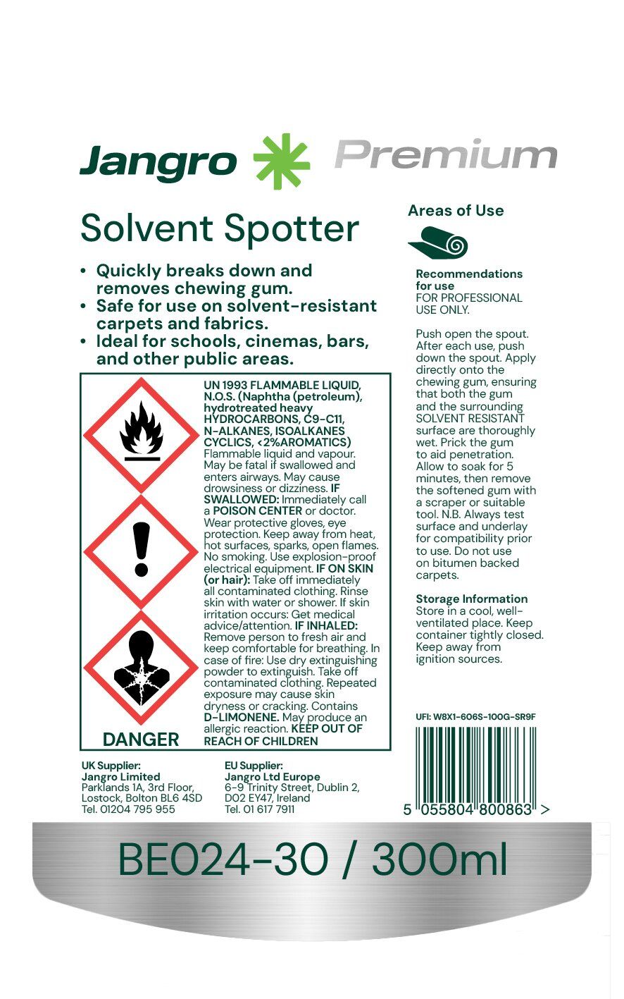 Jangro Solvent Spotter 300ml