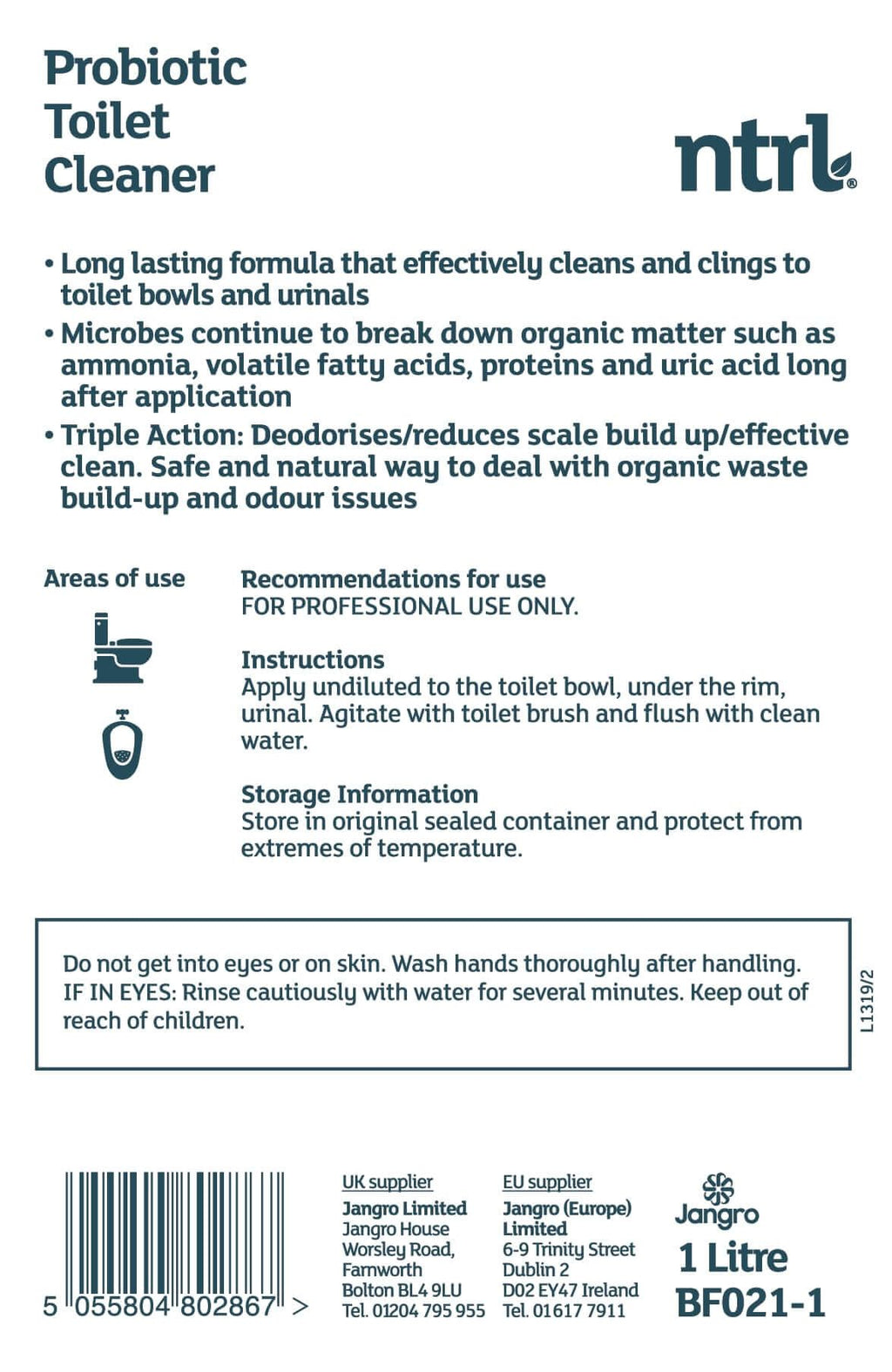 Jangro ntrl Probiotic Toilet Cleaner - 1L