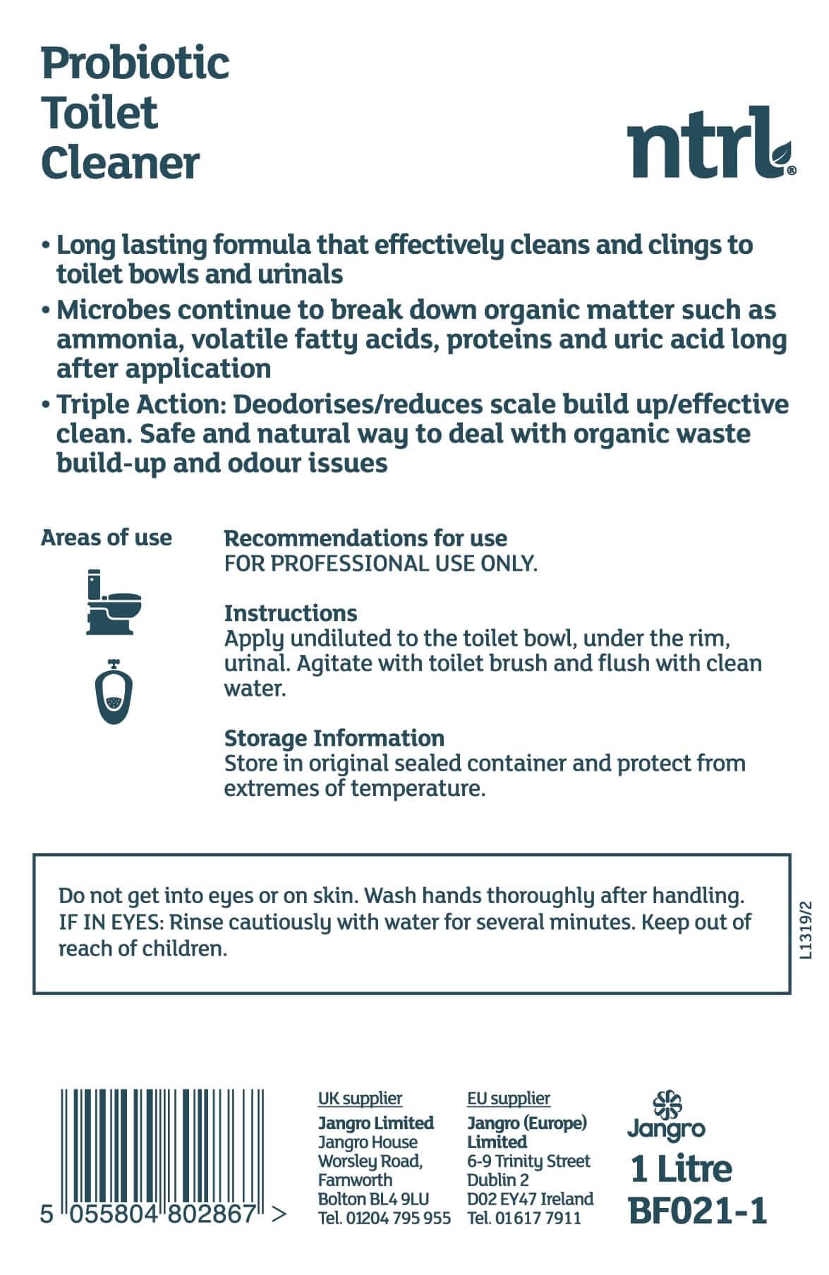 Jangro ntrl Probiotic Toilet Cleaner - 1L