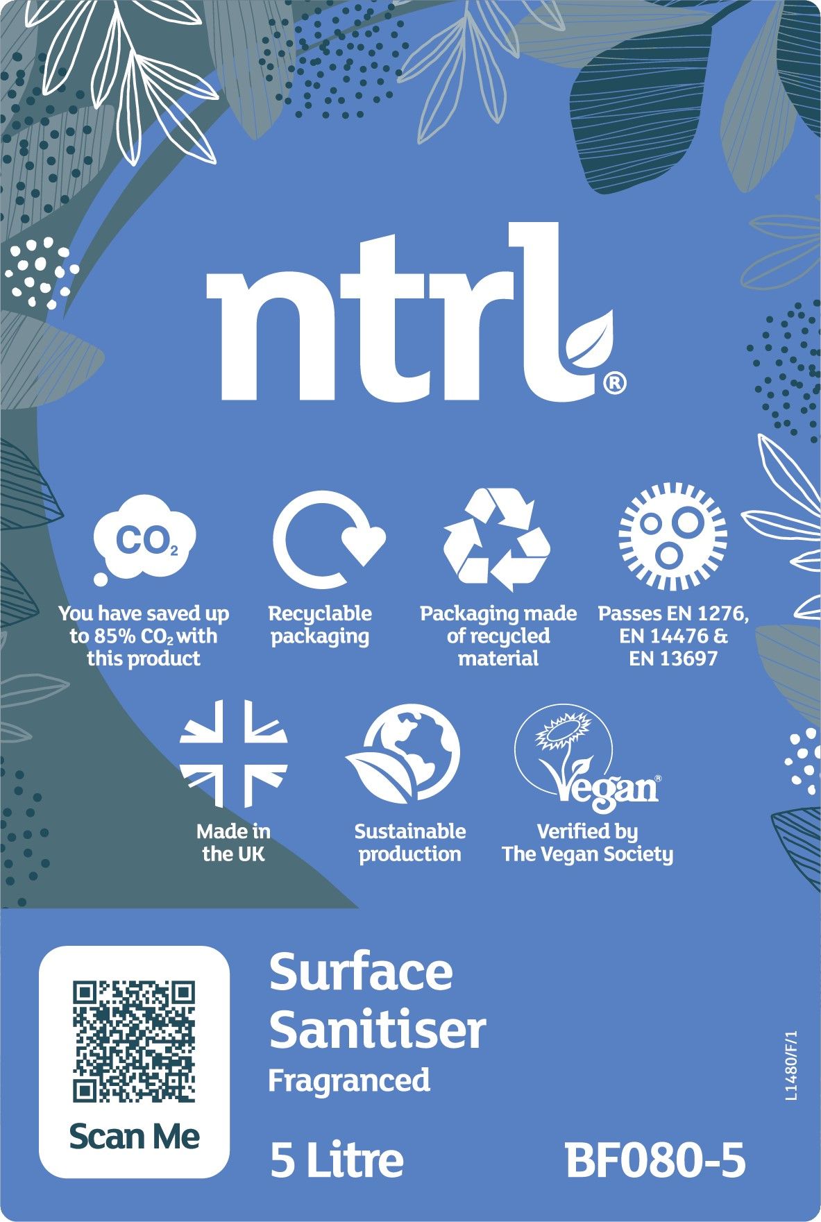 Jangro ntrl Fragranced Surface Sanitiser - 5L