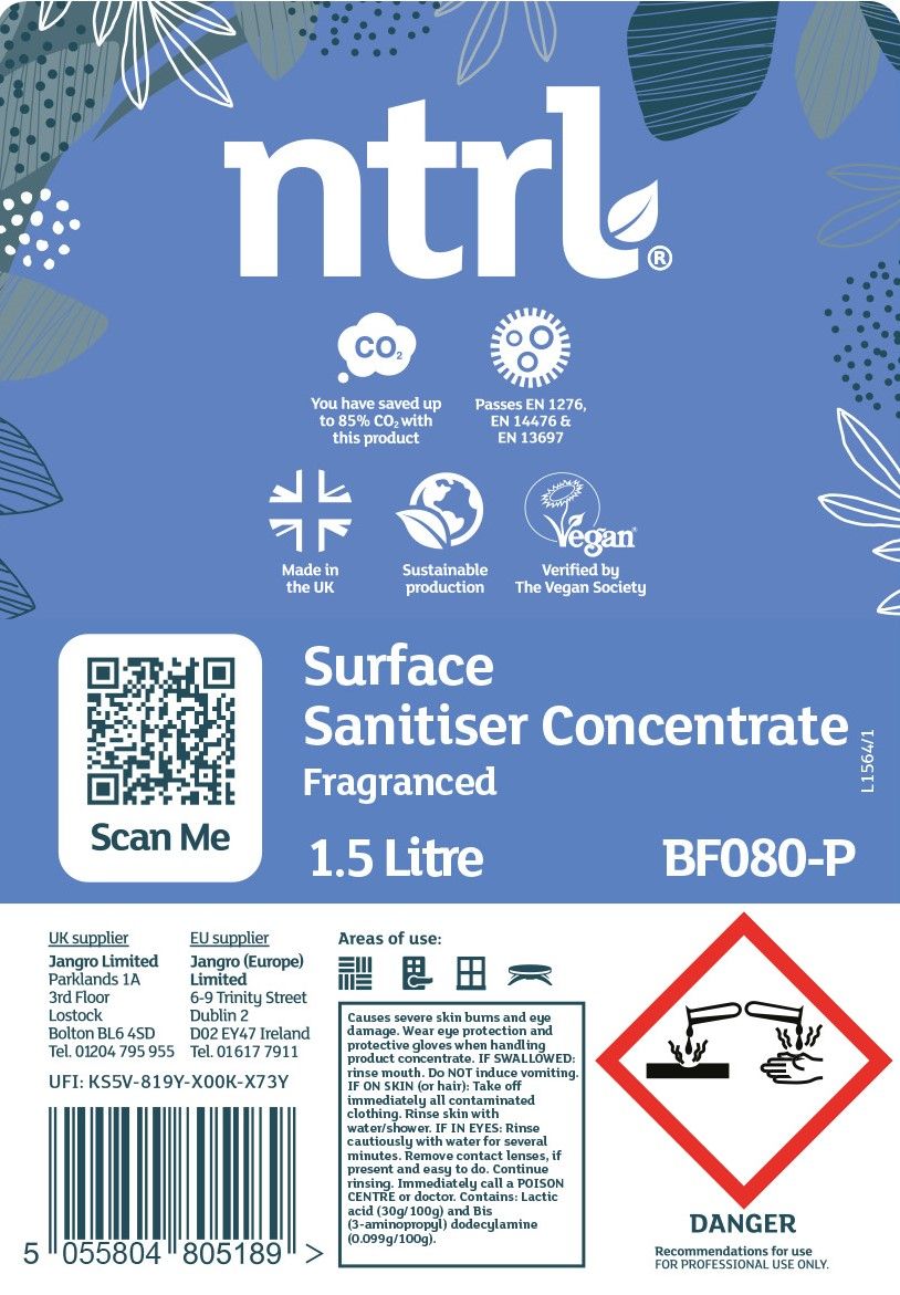 Jangro ntrl Surface Sanitiser Fragranced Pouch 1.5L