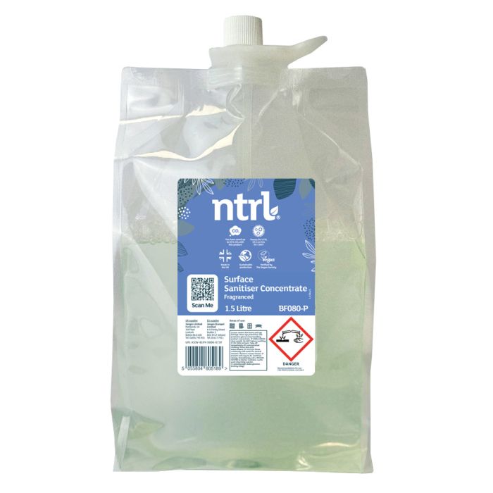 Jangro ntrl Surface Sanitiser Fragranced Pouch 1.5L