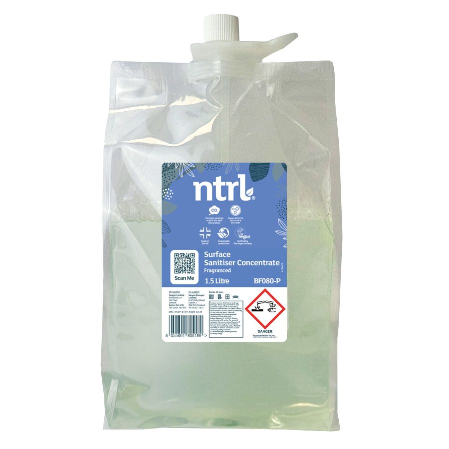 Jangro ntrl Surface Sanitiser Fragranced Pouch 1.5L
