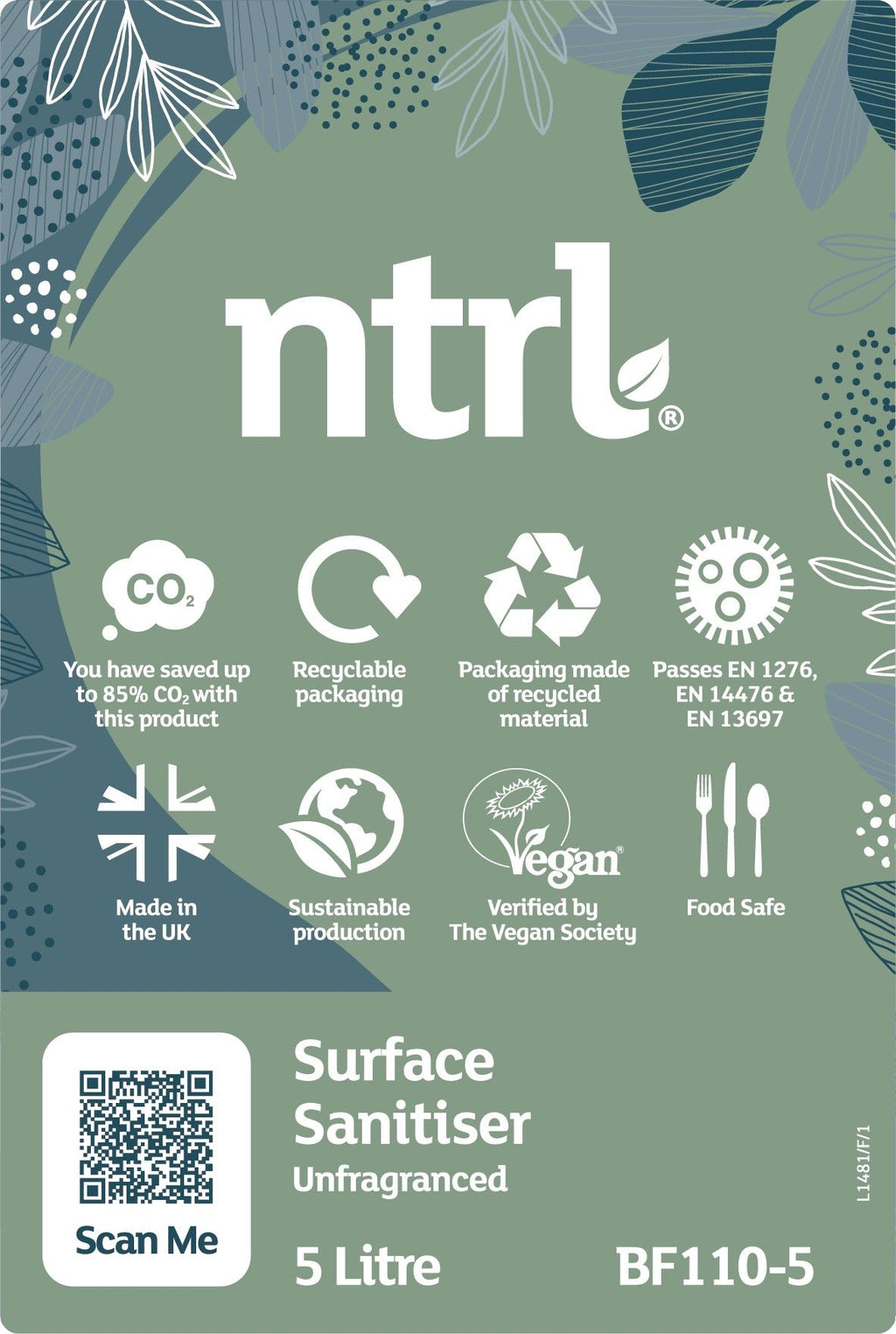 Jangro ntrl Surface Sanitiser Unfragranced - 5L