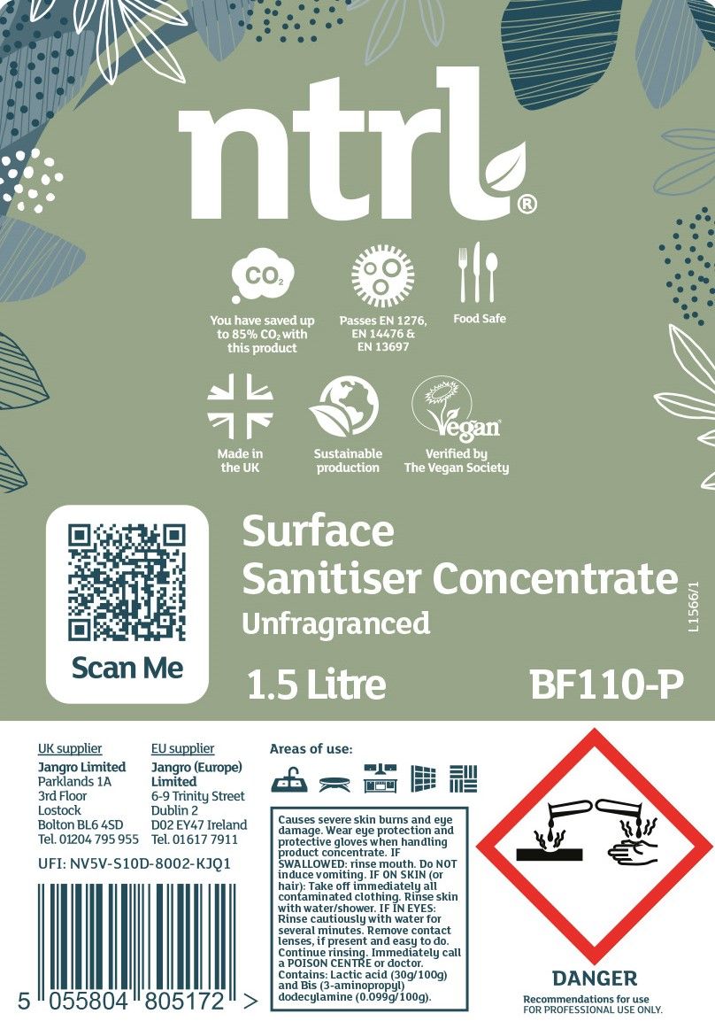 Jangro ntrl Surface Sanitiser Unfragranced Pouch 1.5L