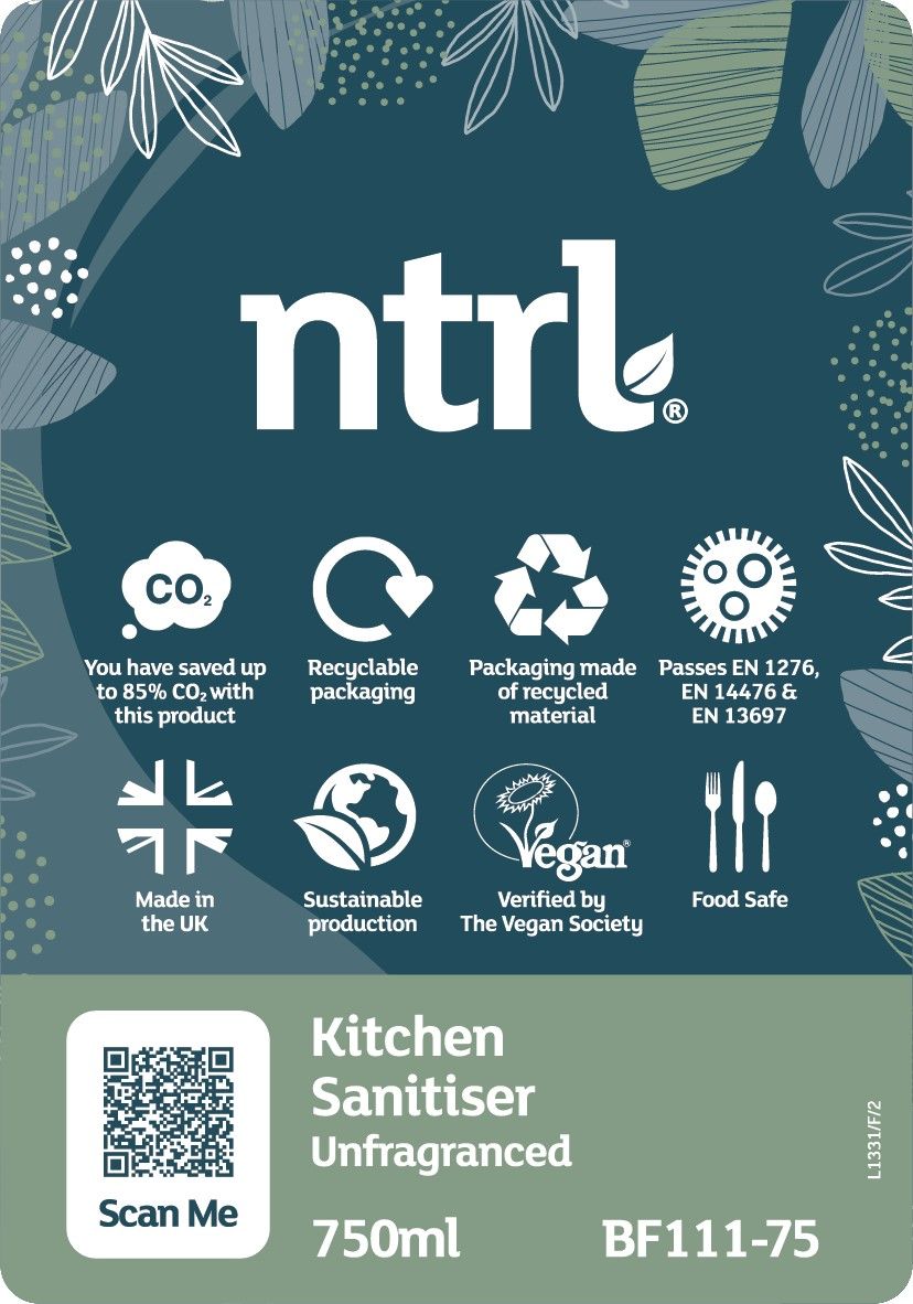 Jangro ntrl Kitchen Sanitiser Unfragranced - 750ml