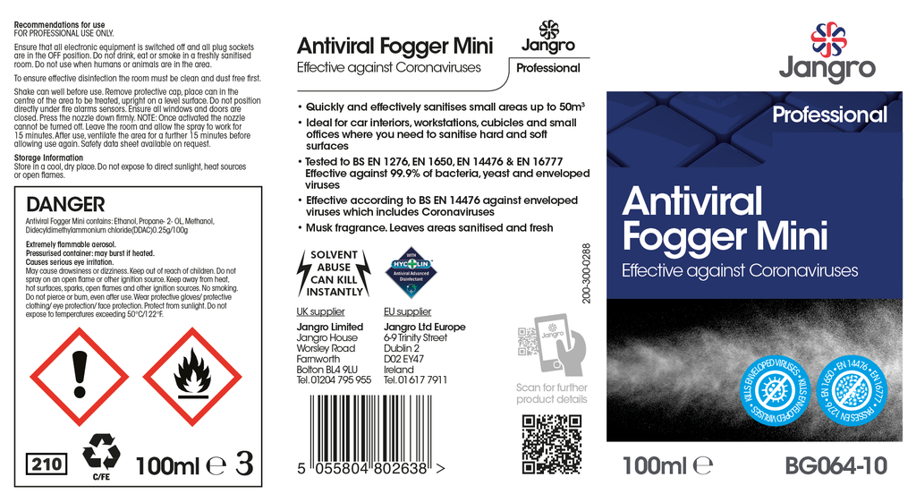 Jangro Professional Antiviral Fogger Mini - 100ml