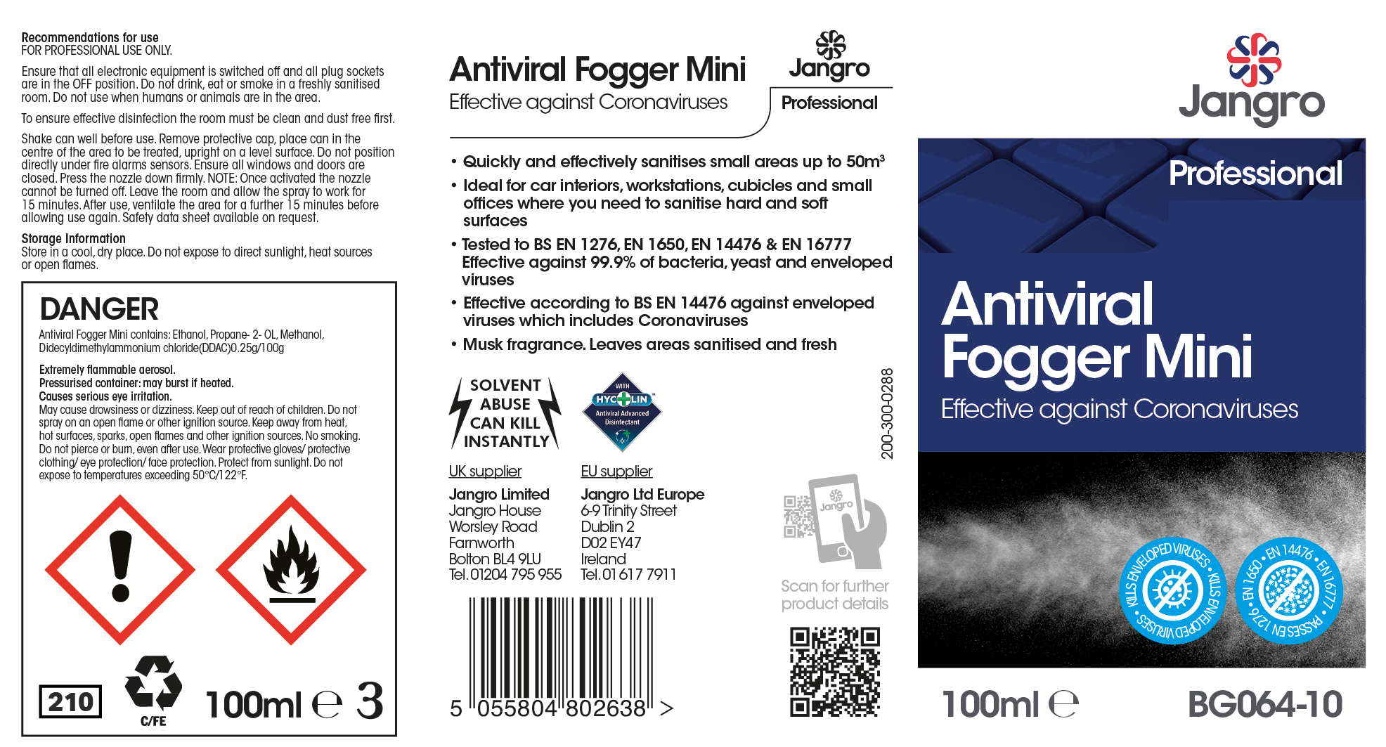 Jangro Professional Antiviral Fogger Mini - 100ml