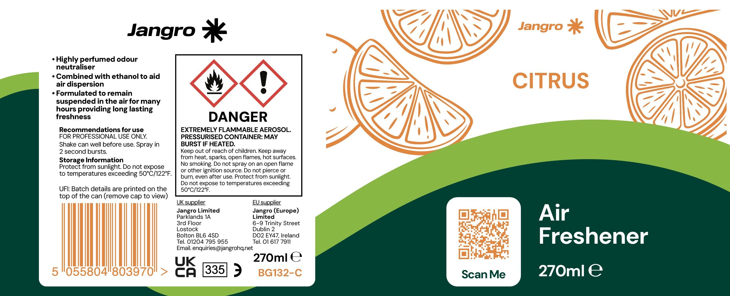 Jangro Air Freshener - 270ml - Citrus