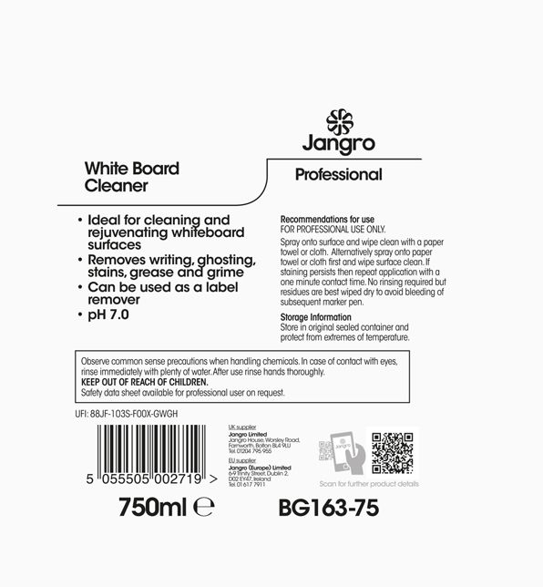 Jangro Professional White Board Cleaner - 750ml