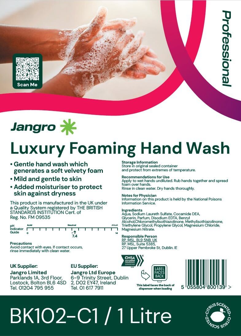 Jangro Professional Luxury Foam Hand Wash - 1L