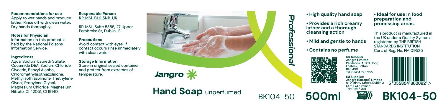 Jangro Professional Unperfumed Hand Soap - 500ml