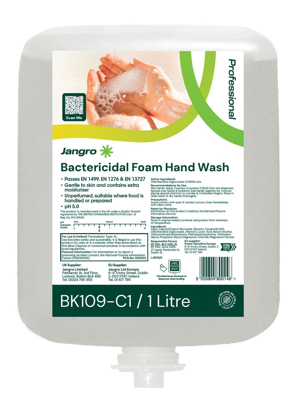 Jangro Bactericidal Foam Hand Wash - 1L