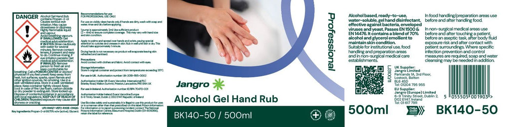 Jangro Professional Alcohol Gel Hand Rub - 500ml