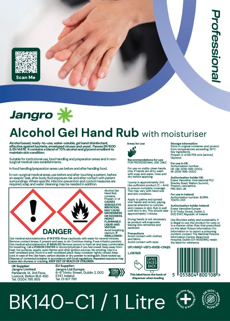 Jangro Professional Alcohol Gel Hand Rub - 1L