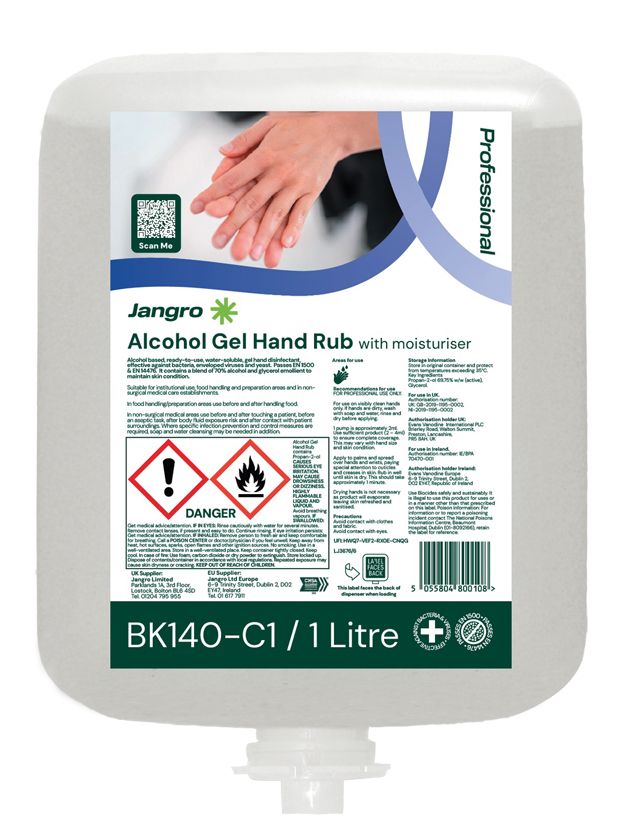 Jangro Professional Alcohol Gel Hand Rub - 1L