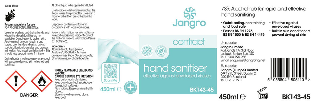 Contract Hand Sanitiser 450ml