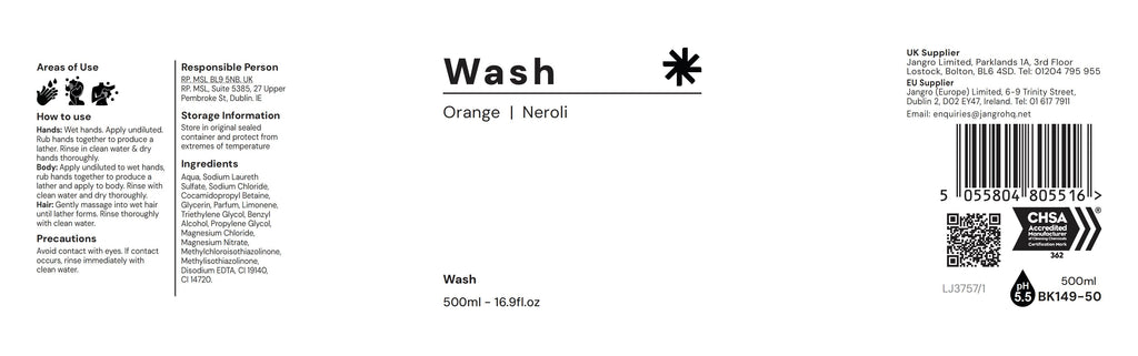 Jangro Orange & Neroli Hand Wash 500ml
