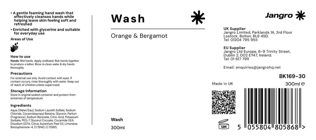 Jangro Orange & Bergamot Hand Wash 300ml